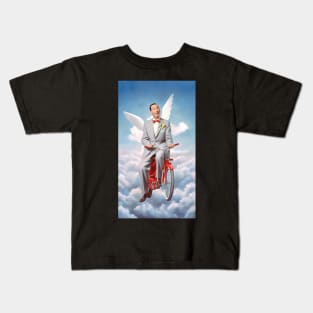 Pee Wee Herman in heaven with bike, art Kids T-Shirt